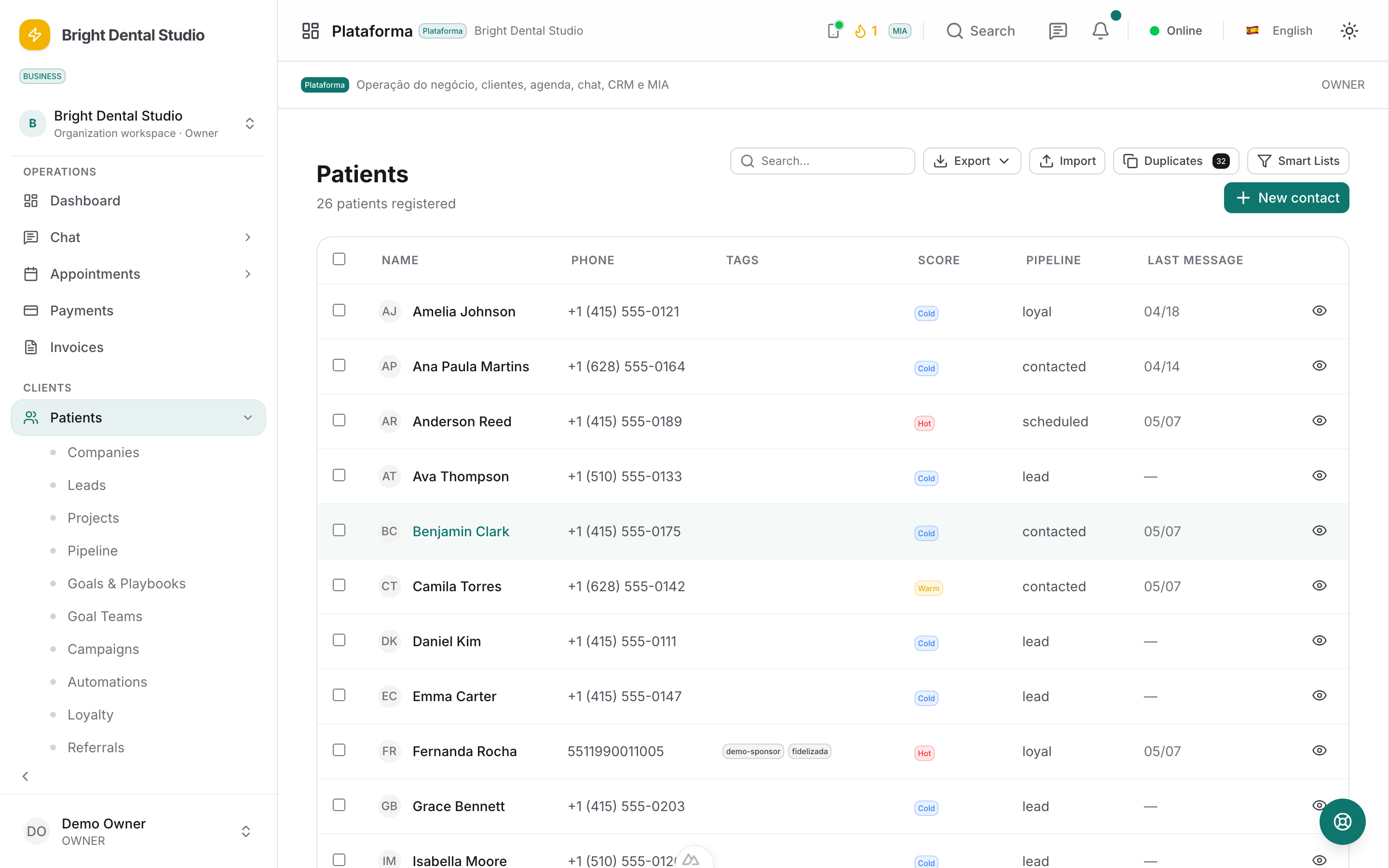 NeoAI CRM pipeline view with deals organized by stage